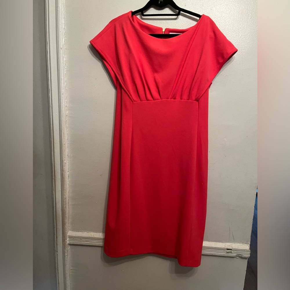 Calvin Klein coral pink work or evening dress